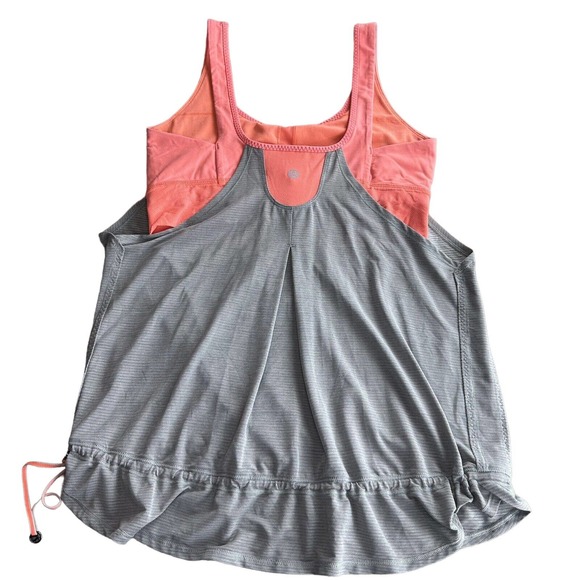 LULULEMON 4 Neon Pink Gray Sports Bra Loose Shirt Yoga Fitness Dance Tank Top - Picture 6 of 10